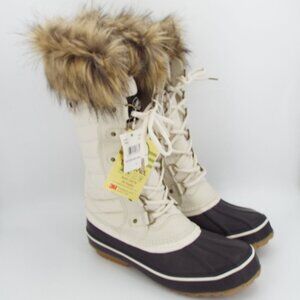 Tamarack Brianna Cream Brown Insulated Faux Fur Winter Boots Size 9
